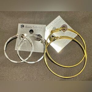 Nwt clip on gold hoop earrings and clip on silver hoop earrings!